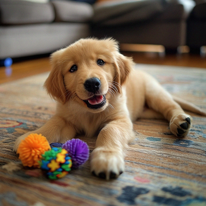 Mini Golden Retriever Puppy Playing
